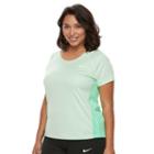 Plus Size Nike Miler Dri-fit Short Sleeve Top, Women's, Size: 1xl, Green