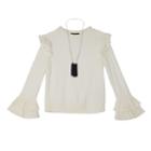 Girls 7-16 Iz Amy Byer Ruffled Shoulder Top With Necklace, Size: Xl, White
