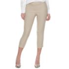 Women's Elle&trade; Pull-on Back Seam Capri Pants, Size: Small, Beig/green (beig/khaki)