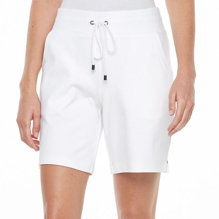 Women's Croft & Barrow&reg; Knit Bermuda Shorts, Size: Large, White
