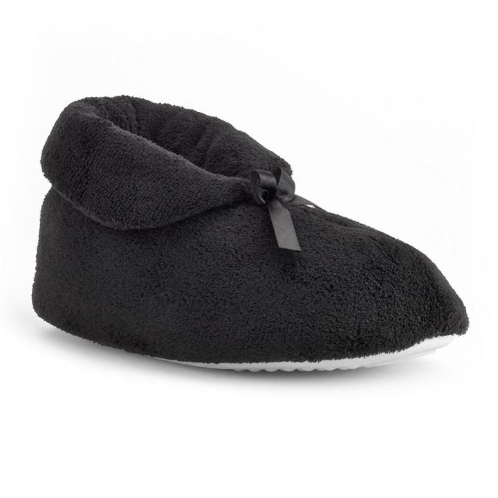 Muk Luks Women's Bootie Slippers, Size: Xl, Black