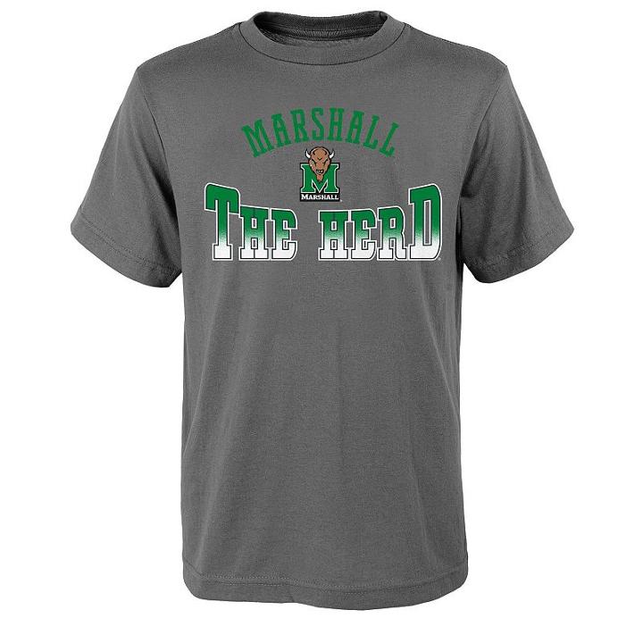 Boys 8-20 Marshall Thundering Herd Fade Tee, Boy's, Size: S(8), Grey (charcoal)