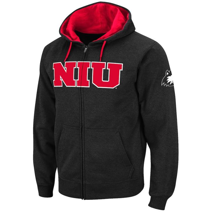 Men's Northern Illinois Huskies Full-zip Fleece Hoodie, Size: Medium, Silver