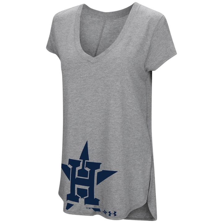 Women's Under Armour Houston Astros Pride Hem Graphic Tee, Size: Regular, Med Grey