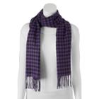 Softer Than Cashmere Houndstooth Fringed Oblong Scarf, Women's, Purple