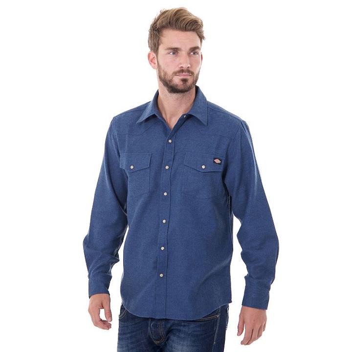 Big & Tall Dickies Solid Flannel Shirt, Men's, Size: 3xl Tall, Dark Blue
