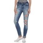 Juniors' Indigo Rein Ripped Cuffed Ankle Jeans, Teens, Size: 0, Med Blue