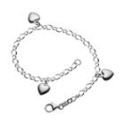 Sterling Silver Heart Charm Bracelet, Women's, Grey