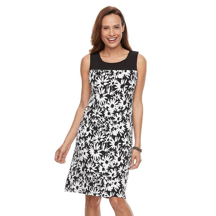 Women's Perceptions Floral Shift Dress, Size: Regular, Oxford
