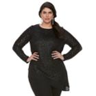 Plus Size Apt. 9&reg; Asymmetrical Lurex Sweater, Women's, Size: 0x, Black