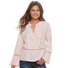 Juniors' Love, Fire Bell Sleeve Top, Teens, Size: Medium, Light Pink