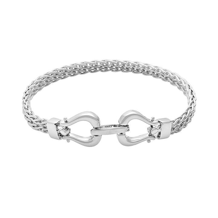 Sterling Silver Horseshoe Wheat Multistrand Bracelet, Women's, Size: 7.5, Grey