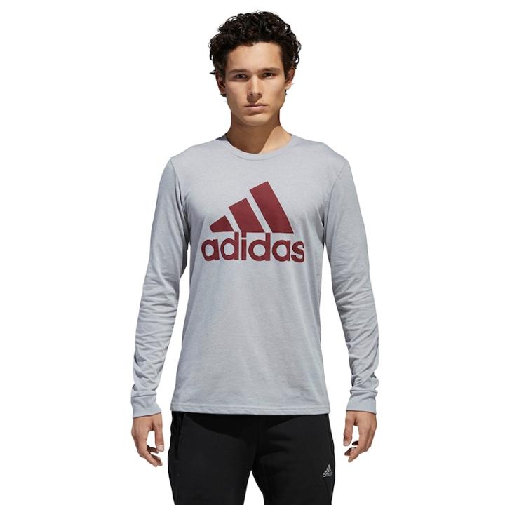 Men's Adidas Logo Tee, Size: Medium, Med Grey