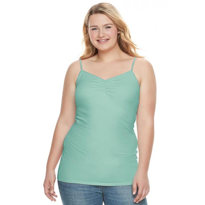 Juniors' Plus Size So&reg; Solid Tunic Camisole, Girl's, Size: 3xl, Turquoise/blue (turq/aqua)