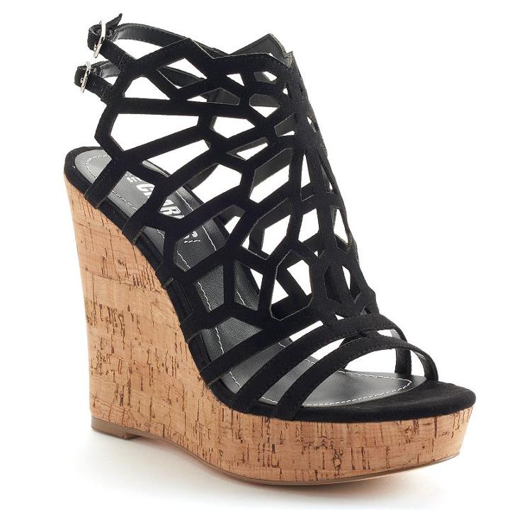 Style Charles By Charles David Apple Women's Wedge Sandals, Girl's, Size: 10, Black