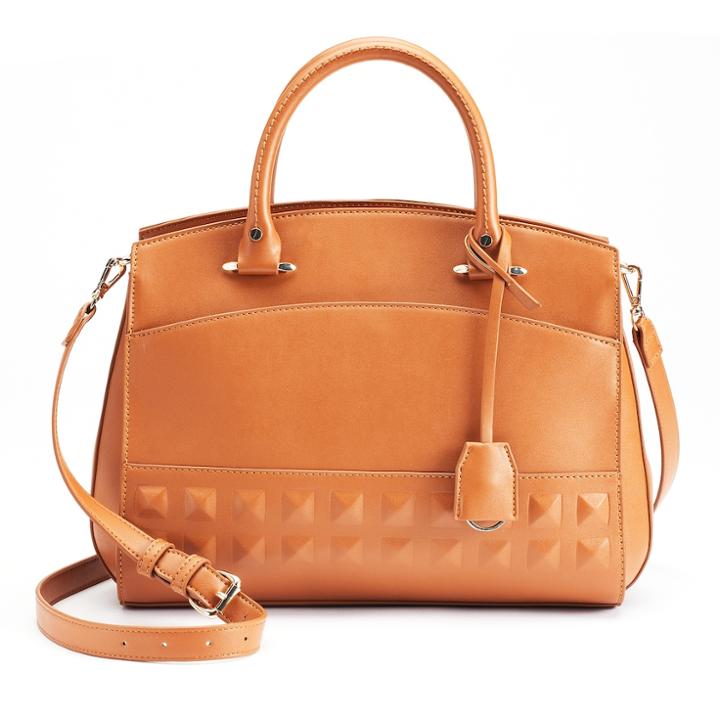 Jennifer Lopez Heather Embossed Satchel, Women's, Brown Oth