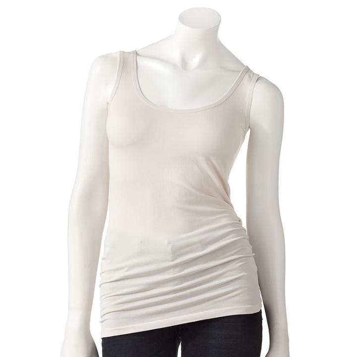 Women's Rock & Republic&reg; Seamless Tank, Size: Xs, White
