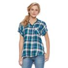 Women's Sonoma Goods For Life&trade; Plaid Dolman Top, Size: Xxl, Blue
