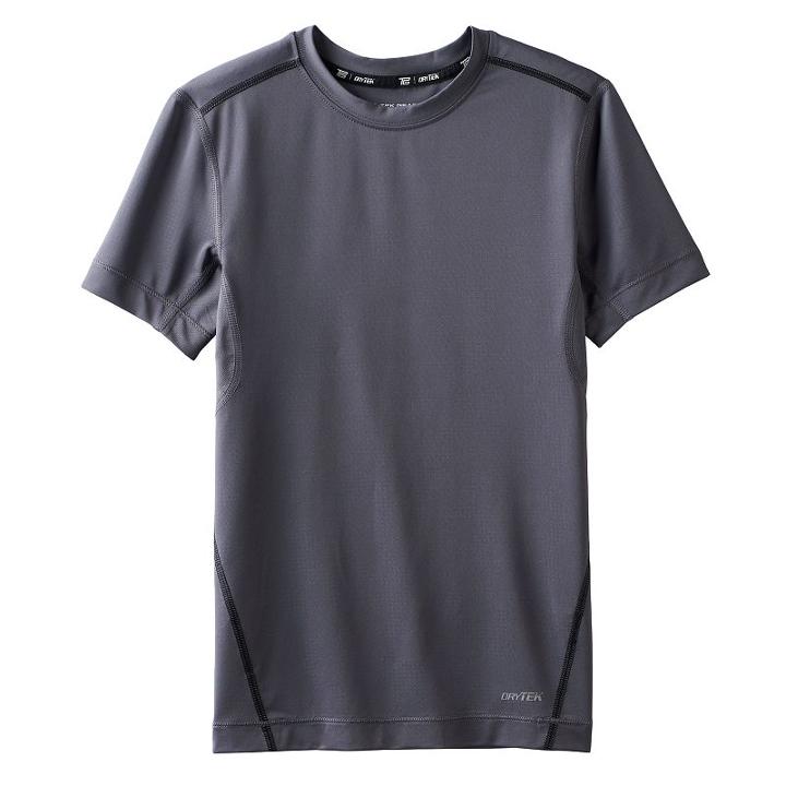 Boys 8-20 Tek Gear&reg; Base Layer Dry Tek Tee, Boy's, Size: L(14/16), Dark Grey