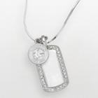 Logoart Boston Red Sox Sterling Silver Cubic Zirconia Logo Dog Tag Pendant, Women's, Size: 18, White