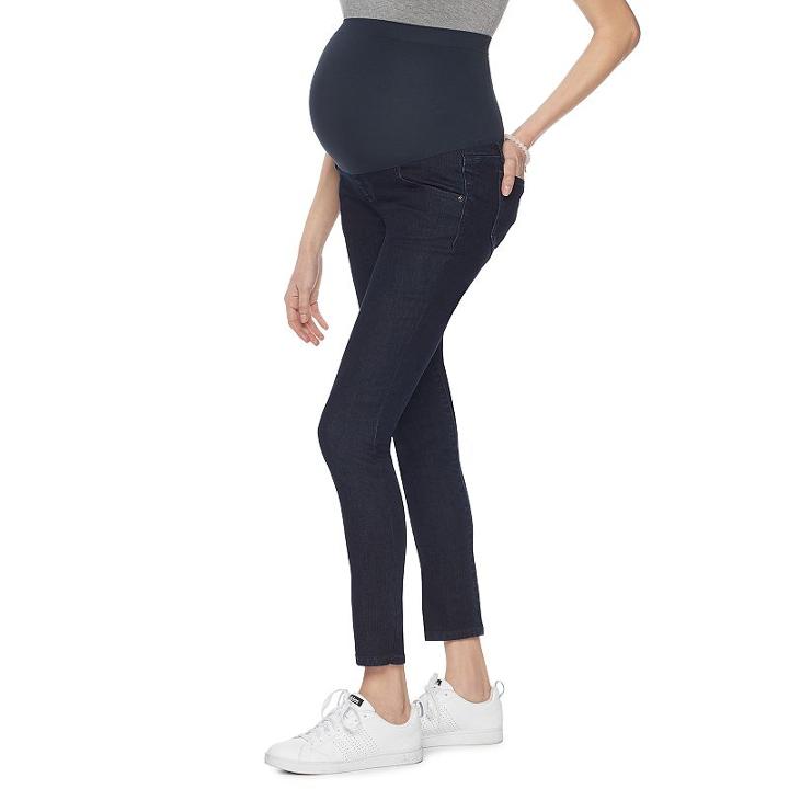 Maternity A:glow Belly Panel Skinny Jeans, Women's, Size: 6 Sh-mat, Dark Blue