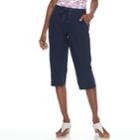 Women's Croft & Barrow&reg; Sheeting Pull-on Capris, Size: Small, Blue