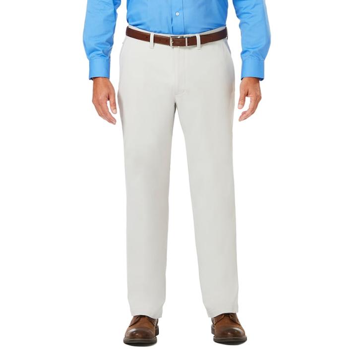 Men's J.m. Haggar Premium Classic-fit 4-way Stretch Flex-waist Pants, Size: 42x32, Natural