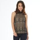 Juniors' Iz Byer California Lace Overlay Mock Neck Tank, Teens, Size: Xs, Black