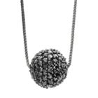Sophie Miller Cubic Zirconia Black Rhodium-plated Sterling Silver Ball Pendant Necklace - 20 In, Women's, Size: 20