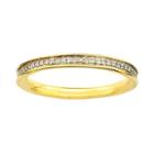 Stacks And Stones 18k Gold Over Silver 1/5-ct. T.w. Diamond Stack Ring, Women's, Size: 8, Grey