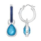 Napier Blue Teardrop Woven Hoop Earrings, Women's