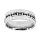Stainless Steel .15-ct. T.w. Black Diamond Band - Men, Size: 13