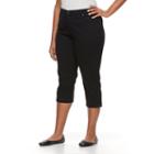 Plus Size Croft & Barrow&reg; Embellished Capri Jeans, Women's, Size: 18 W, Black
