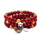 Washington Redskins Dyed Freshwater Cultured Pearl Team Logo Charm Stretch Bracelet Set, Women's, Red