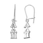Logoart Alpha Delta Pi Sorority Drop Earrings, Women's, Grey