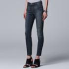 Women's Simply Vera Vera Wang Skinny Jeans, Size: 6 Short, Blue (navy)