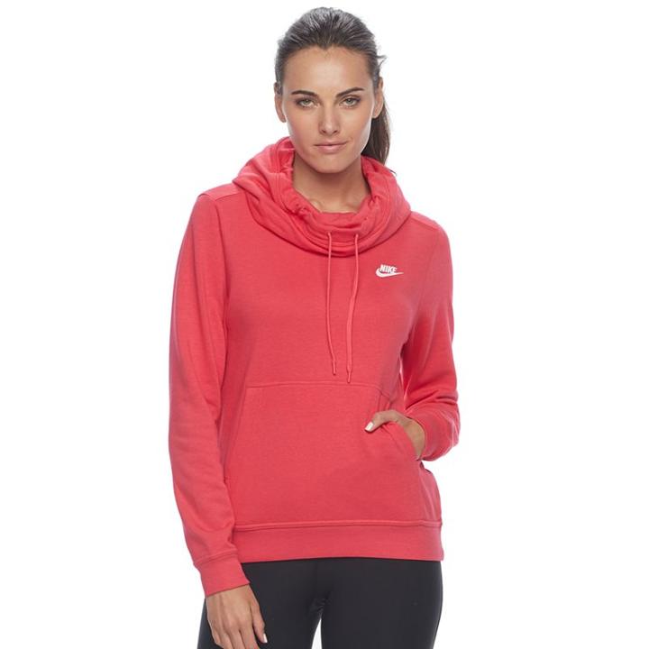 Women's Nike Sportswear Funnel Neck Pullover Hoodie, Size: Medium, Red Other