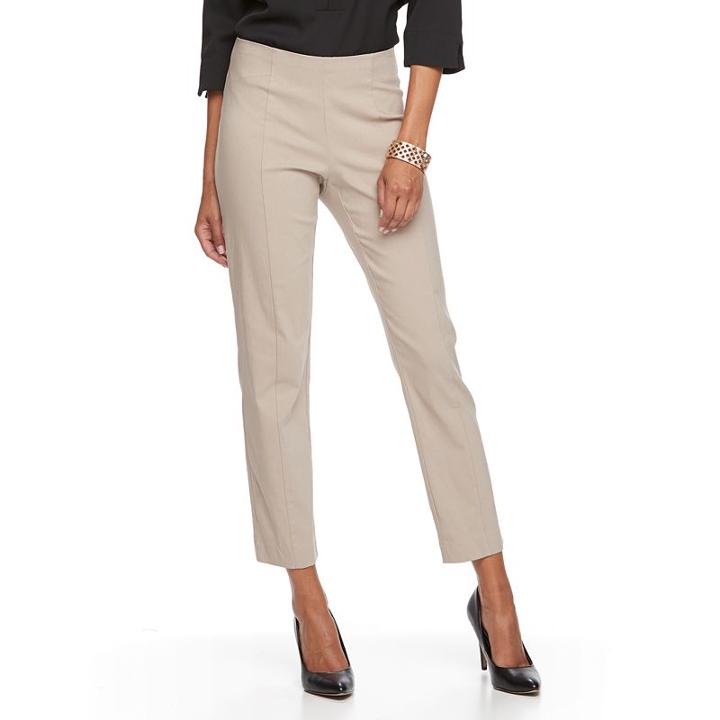 Women's Dana Buchman Millennium Seam Pants, Size: Small, Dark Brown