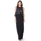 Women's Chaps Sequin Overlay Evening Gown, Size: 8, Black