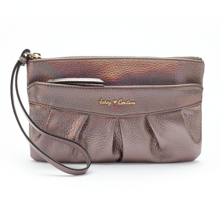 Juicy Couture Jc 700 Ruched Wristlet, Grey