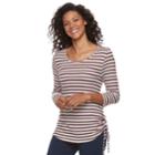 Women's Kate And Sam Textured Striped Tee, Size: Small, Grey Other
