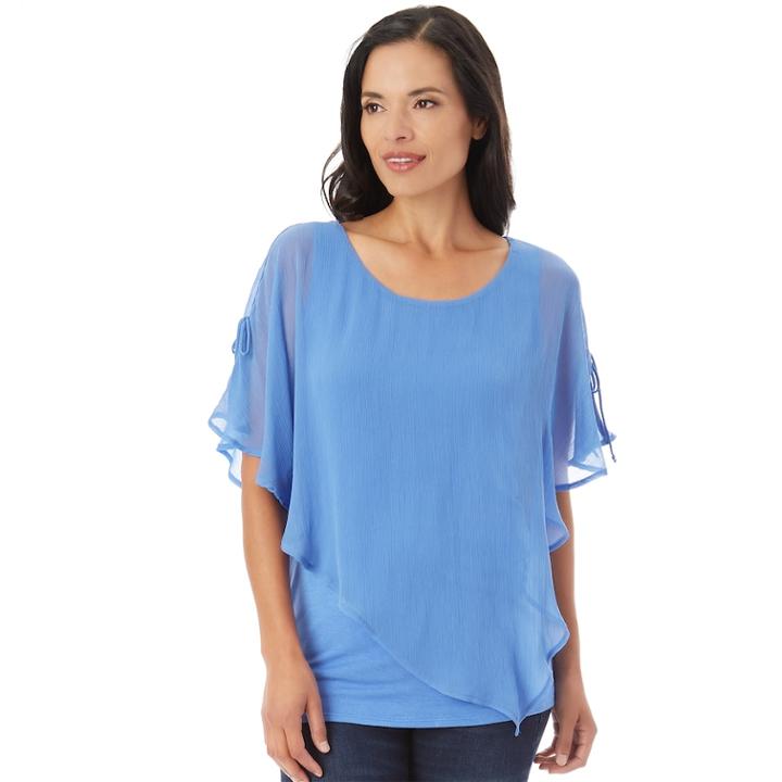 Women's Apt. 9&reg; Textured Chiffon Popover Top, Size: Small, Purple