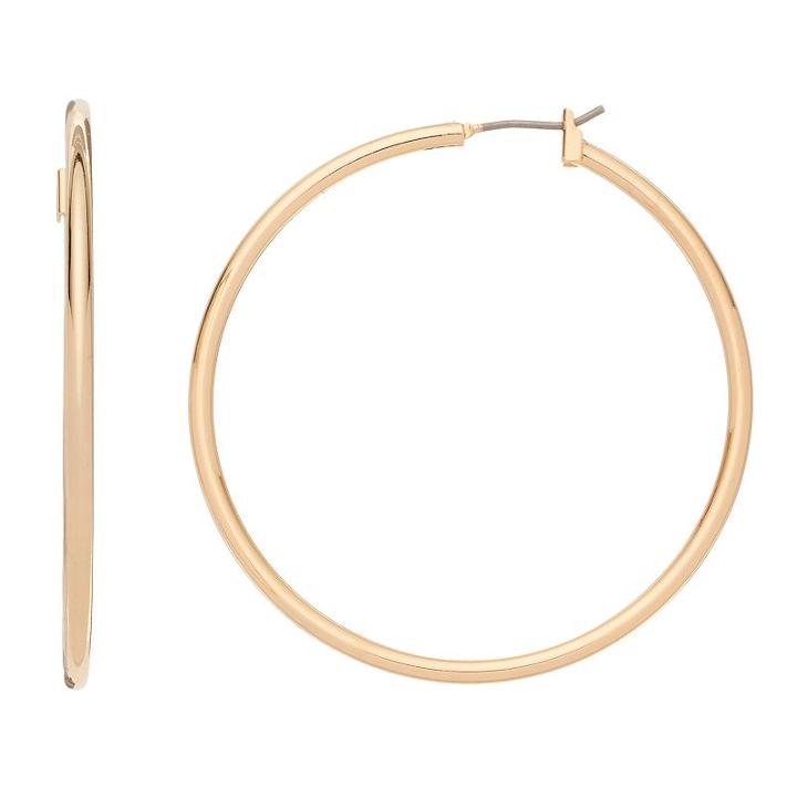 Napier Round Tube Nickel Free Hoop Earrings, Women's, Gold