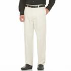 Men's Savane Performance Straight-fit Easy-care Flat-front Chinos, Size: 34x28, White