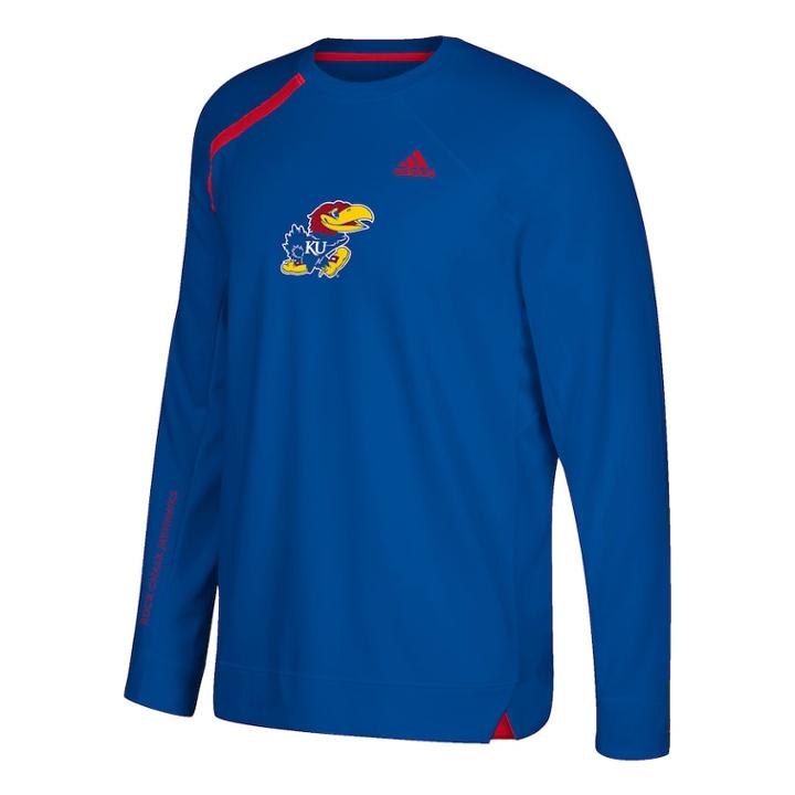 Men's Adidas Kansas Jayhawks Shooting Tee, Size: Large, Blue