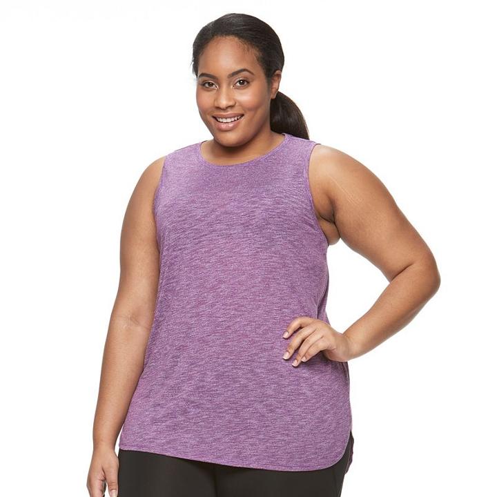 Plus Size Tek Gear&reg; Easy Fit High-low Tank, Women's, Size: 3xl, Med Purple