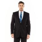 Men's Adolfo Classic-fit Striped Charcoal Suit Jacket, Size: 42 - Regular, Black