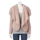 Juniors' Coffee Shop Open Front Wubby Jacket, Girl's, Size: Medium, Brown Oth