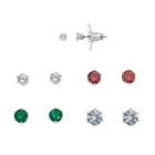 Apt. 9&reg; Red & Green Cubic Zirconia Stud Earring Set, Women's