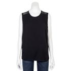 Juniors' Grayson Threads Mesh Yoke Tank, Girl's, Size: Small, Black